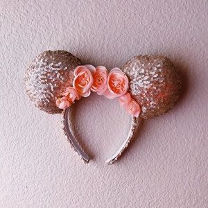 Floral Rose Gold Minnie Ears